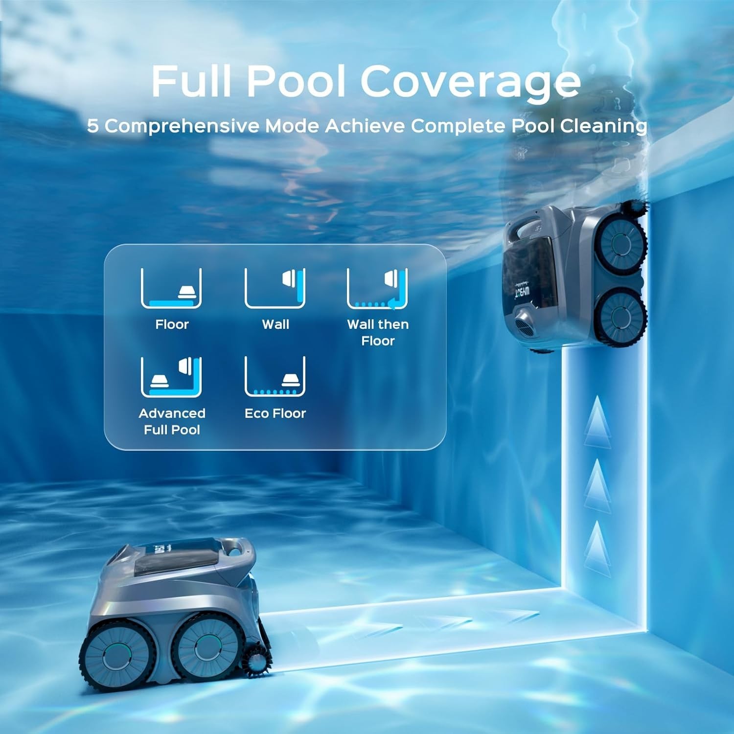 B1 Robotic Pool Cleaner, Floor and Wall Cleaning, Cordless Pool Vacuum for Ingro