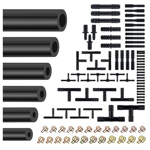 6PCS 5Ft Silicone Vacuum Hose Automotive Set—Vacuum Line—24 Hose Clamps