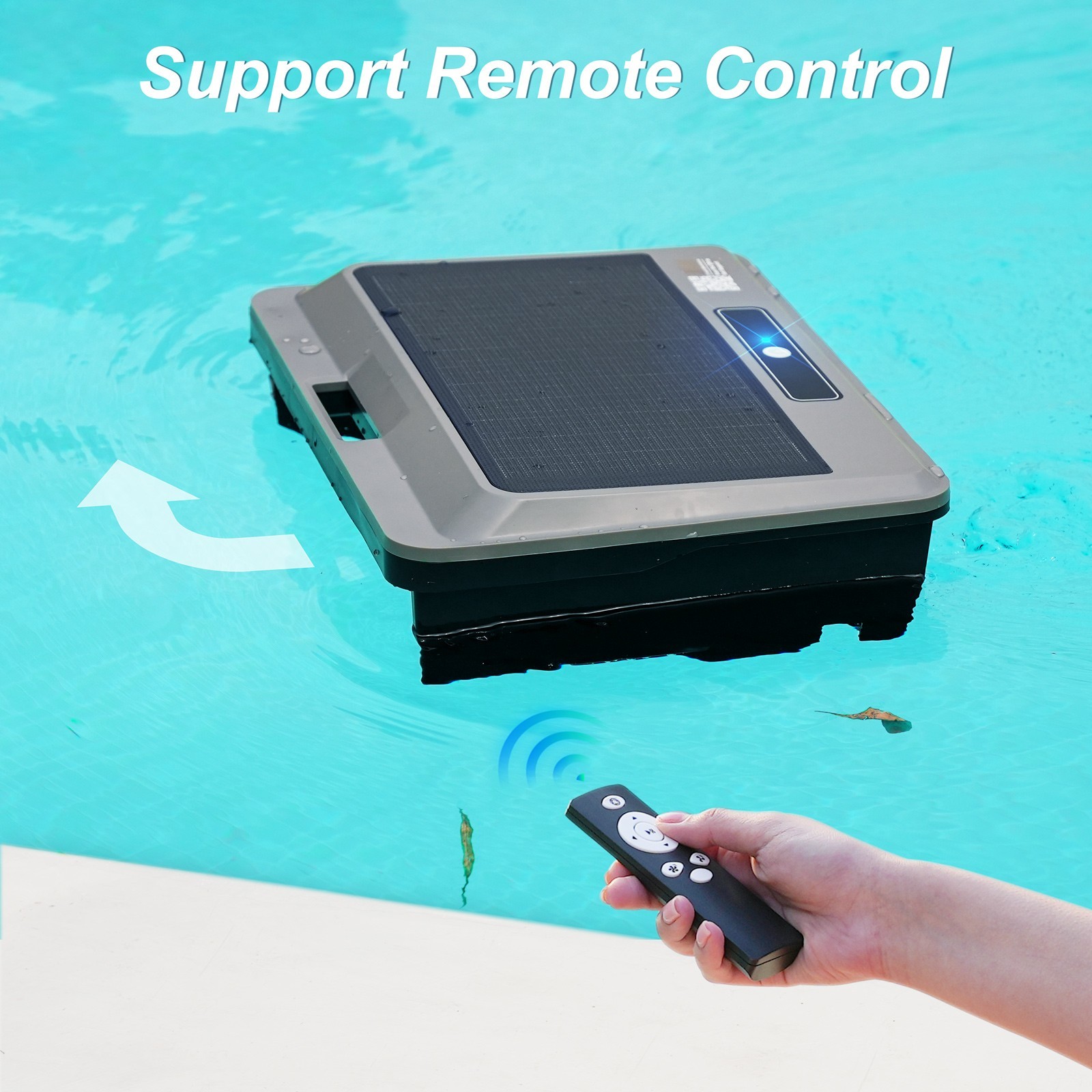 Robotic Pool Vacuum Cleaner, Solar Pool Skimmer for Inground Above Ground Pools