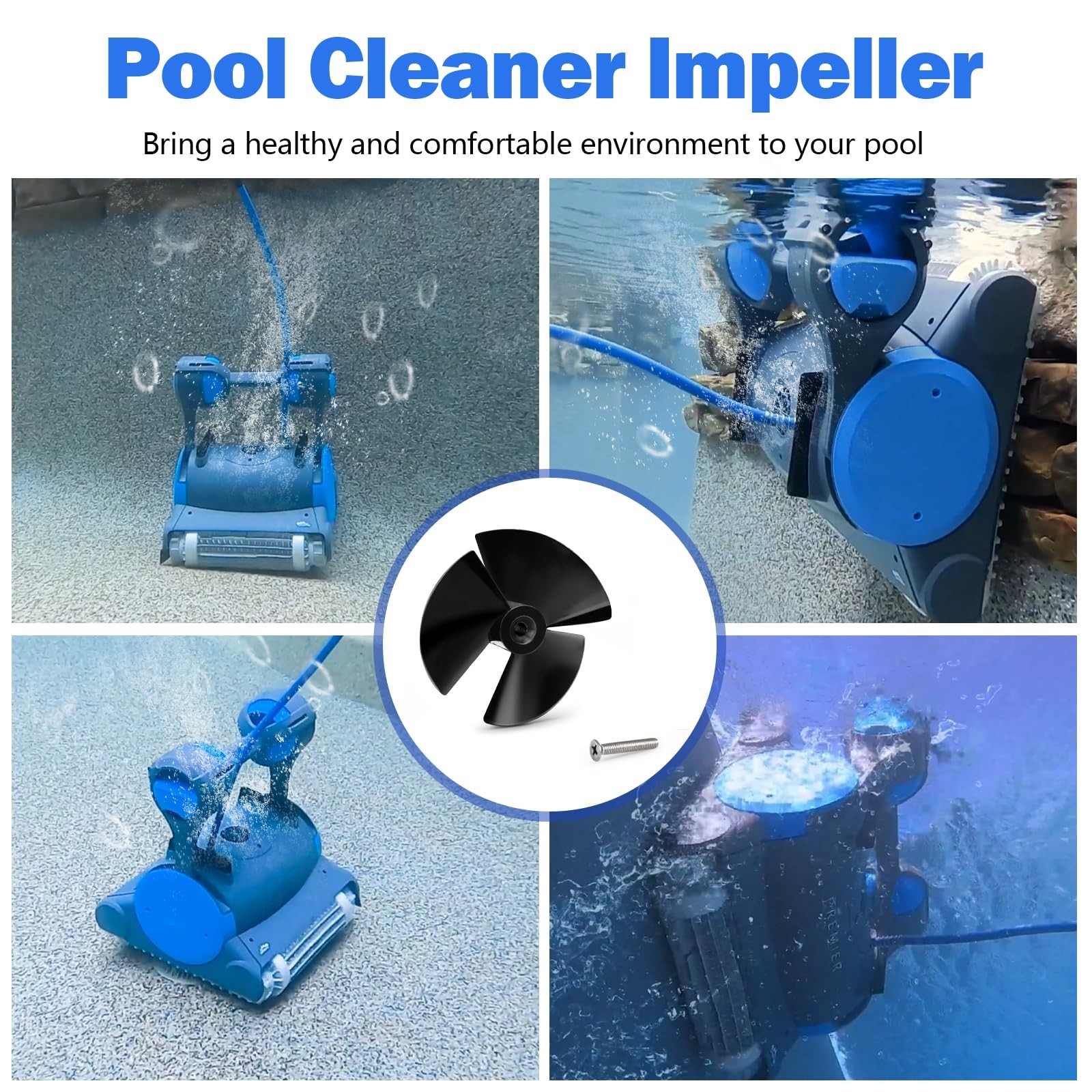 9995266-R1 Pool Cleaner Impeller with Screw for Maytronics Dolphin DX5S, DX6,…