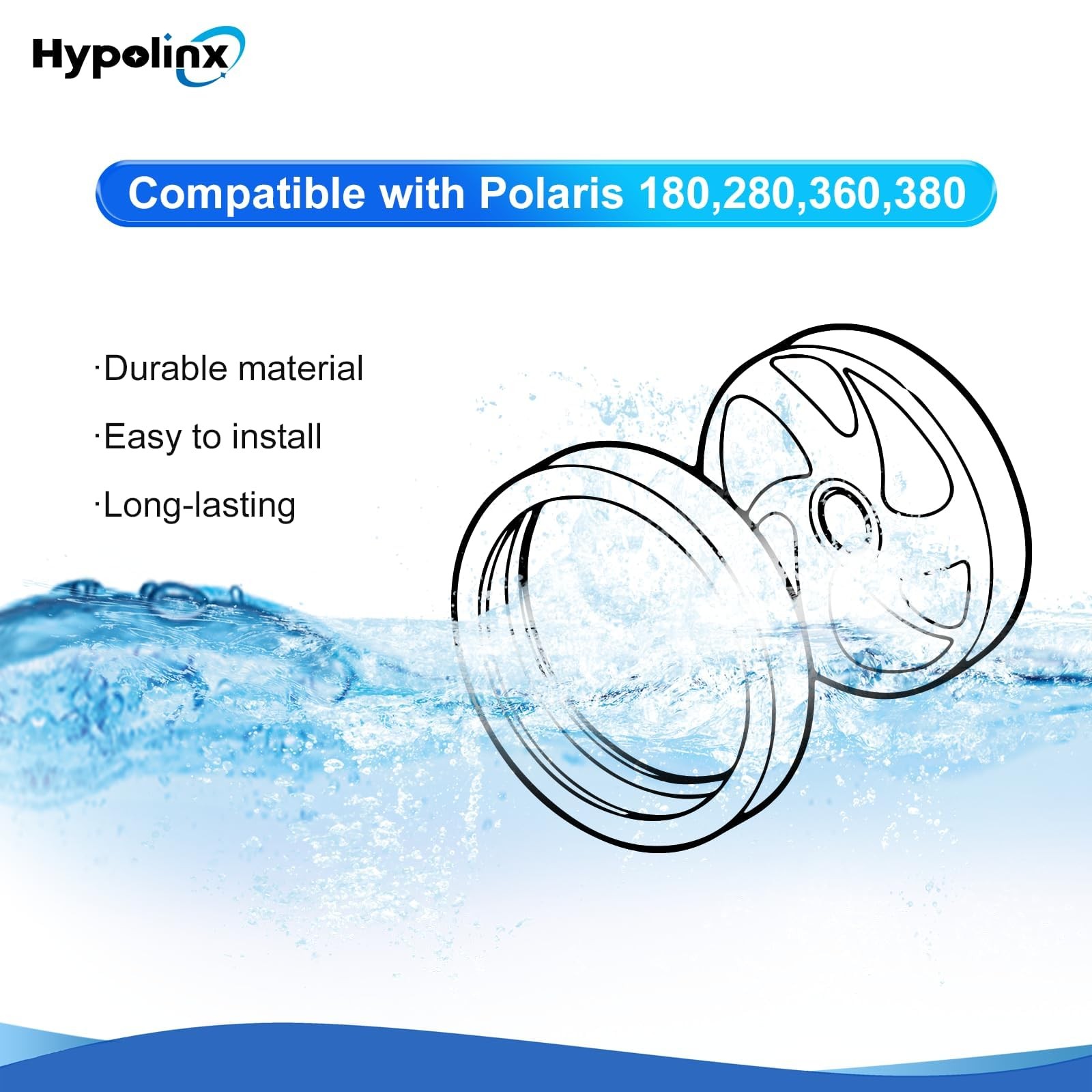 Pool Cleaner Replacement Tires Heavy Duty Traction Grip Outer Ring 3 Pack