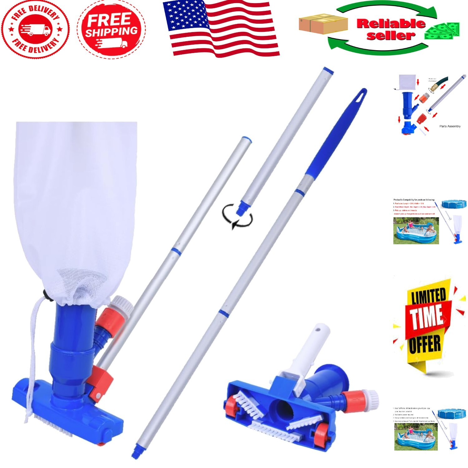 Versatile Jet Vacuum for Pools and Spas – Powered by Garden Hose Water Pressure