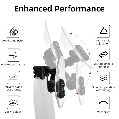 Motorcycle Windshield Extension, Upgraded Heightened Adjustable Smoke Grey