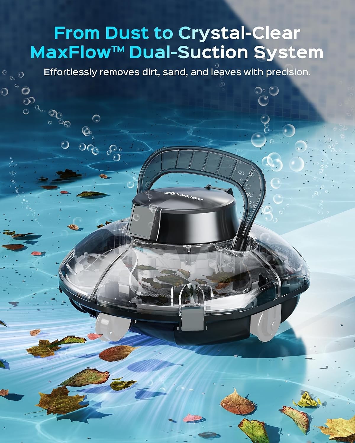 (2026 Upgrade) Cordless Pool Vacuum for Above Ground Pool, Automatic Pool Cleane
