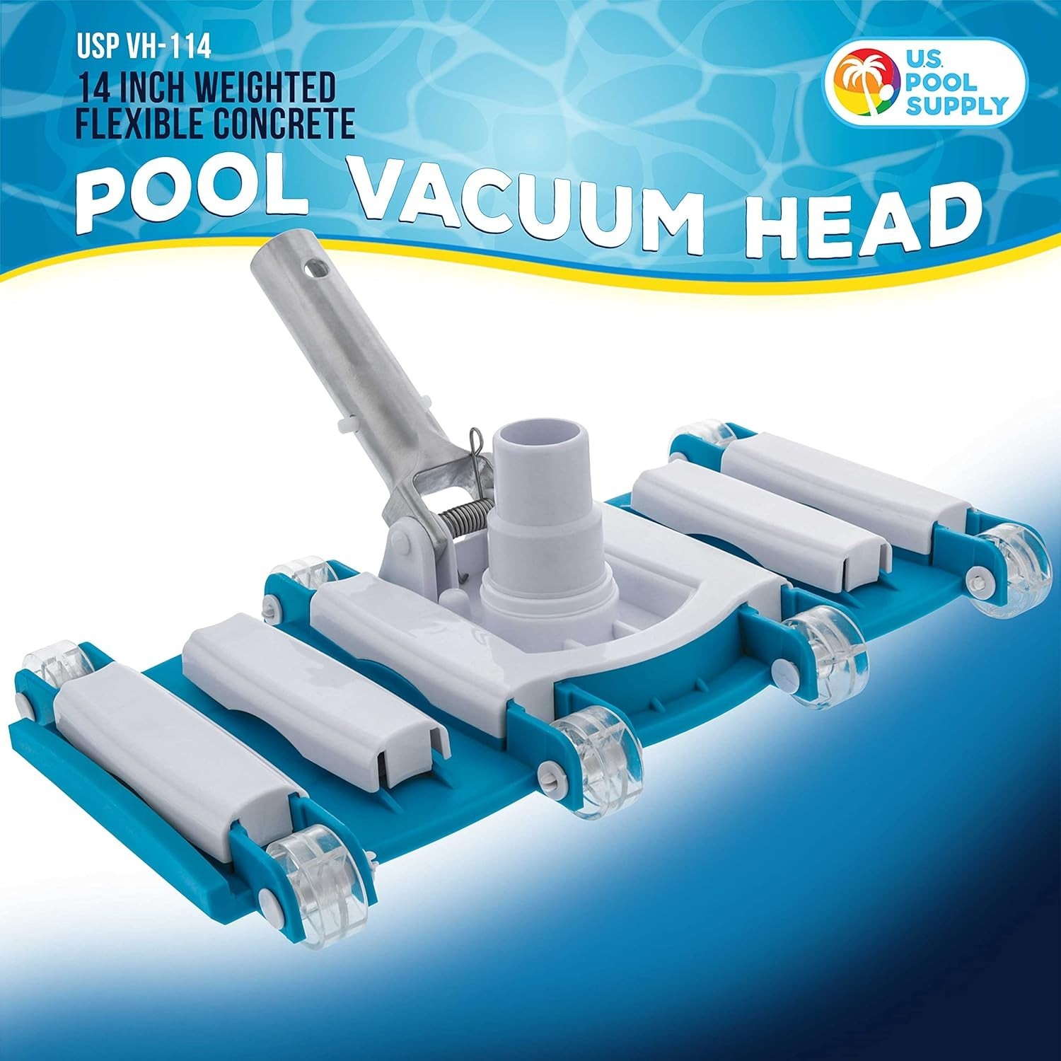 14in Pool Vacuum Head 6 Weights Flexible Inground Pool Cleaner Swivel Attachment