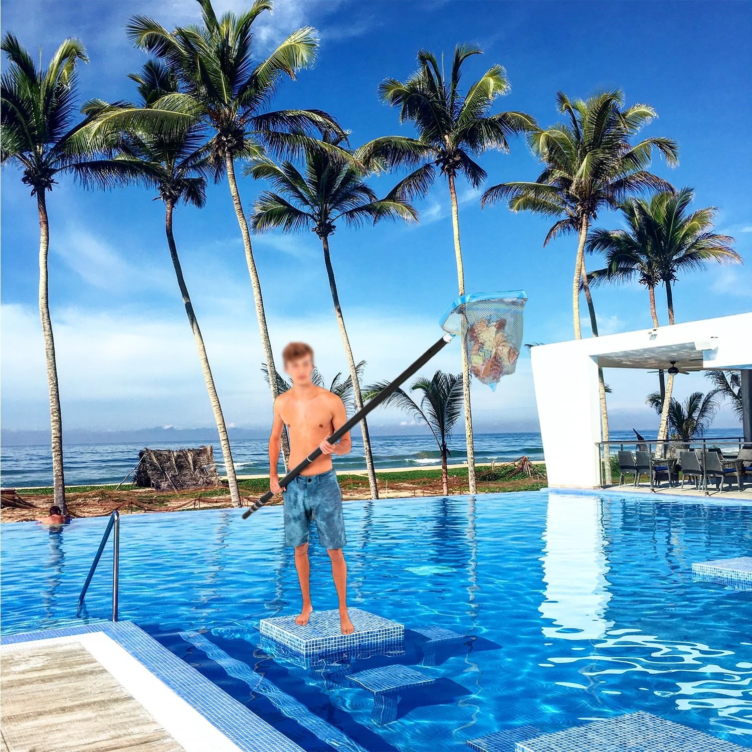 Telescopic 15ft Carbon Fiber Pool Cleaning Pole – Lightweight, Adjustable, Easy