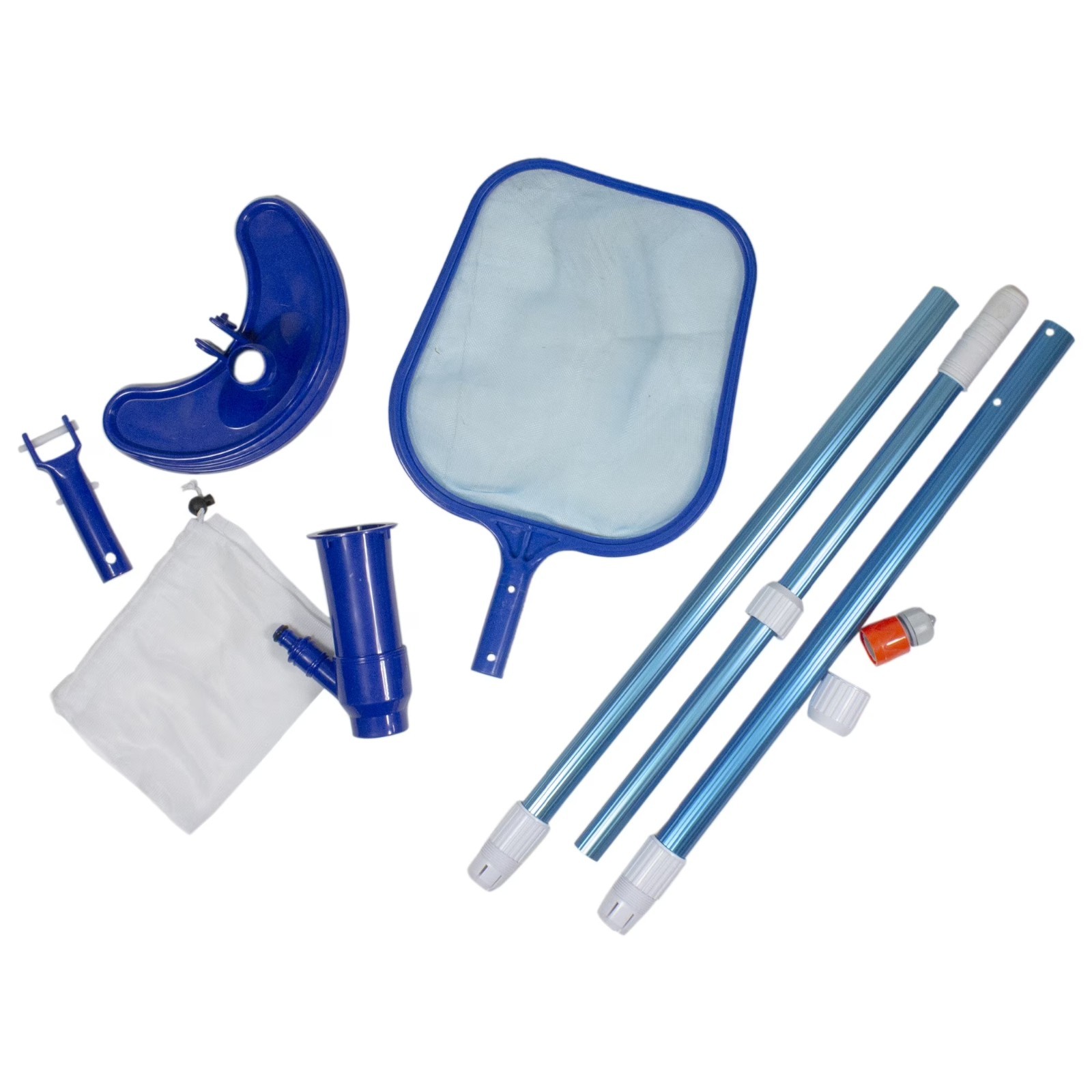 Pool Vacuum Kit 4 Piece Skimmer Head Filter Bag Leaf Dirt Cleaning Wide Mouth