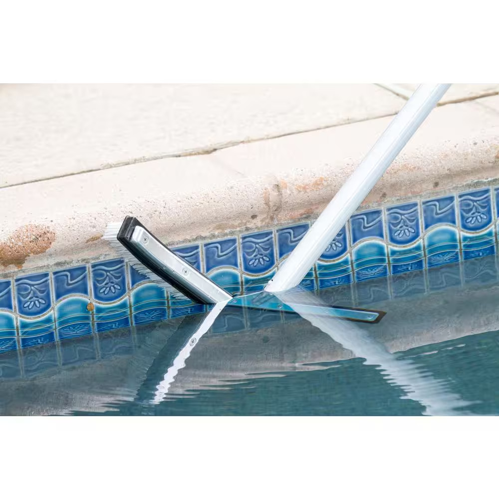 Premier Collection 18 Inch Aluminum-Back Combo Bristle Swimming Pool Brush