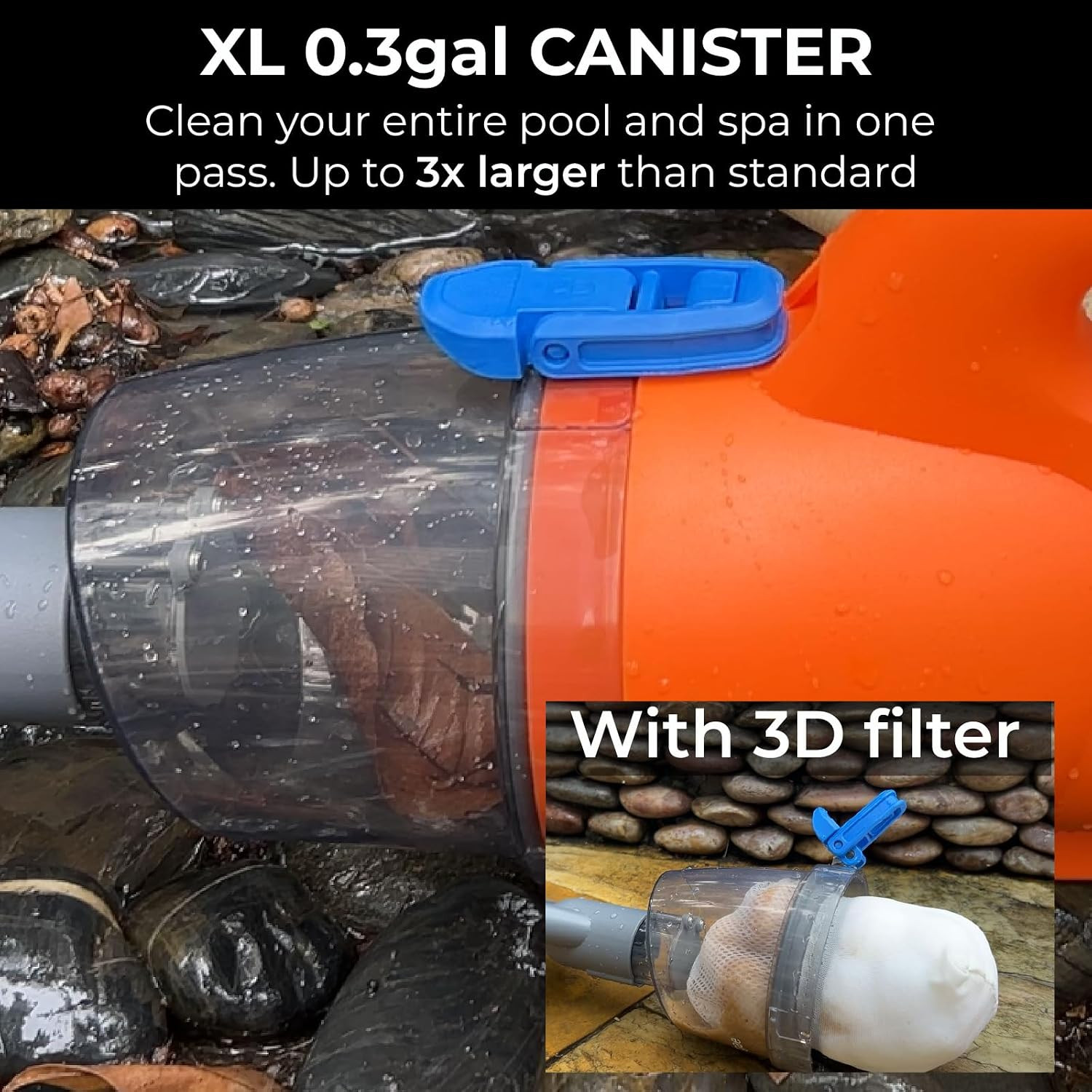 24V Cordless Handheld Pool Vacuum – 43,000Pa Hyper Suction, 3-Stage 3D Fiber Bal