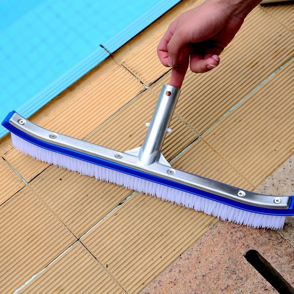 Professional Heavy Duty 18&Prime; Swimming Pool Floor Wall Cleaning Brush Head Tool