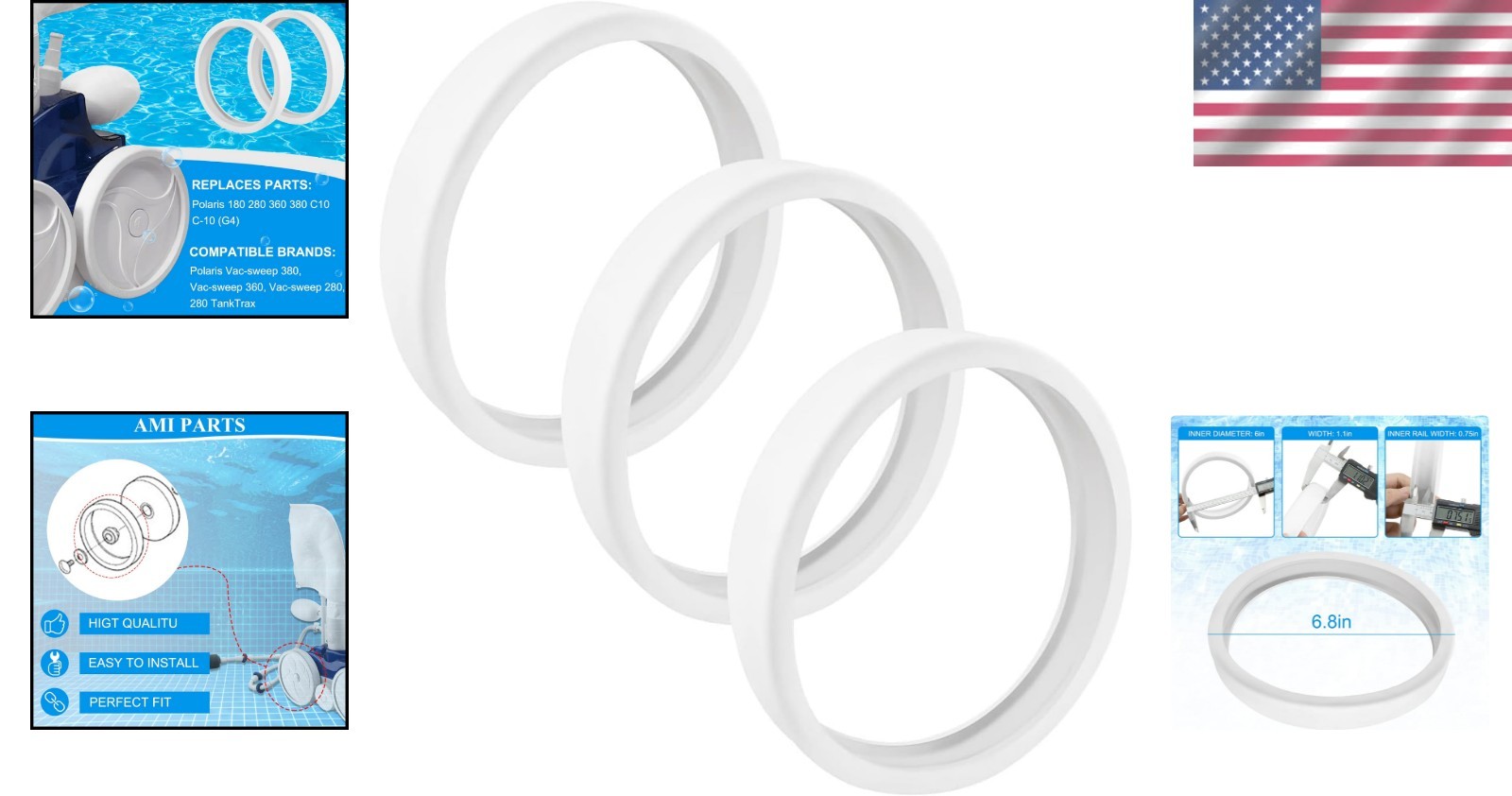 Compatible Replacement Tires for Polaris Vac-Sweep Models – High Quality & Safe