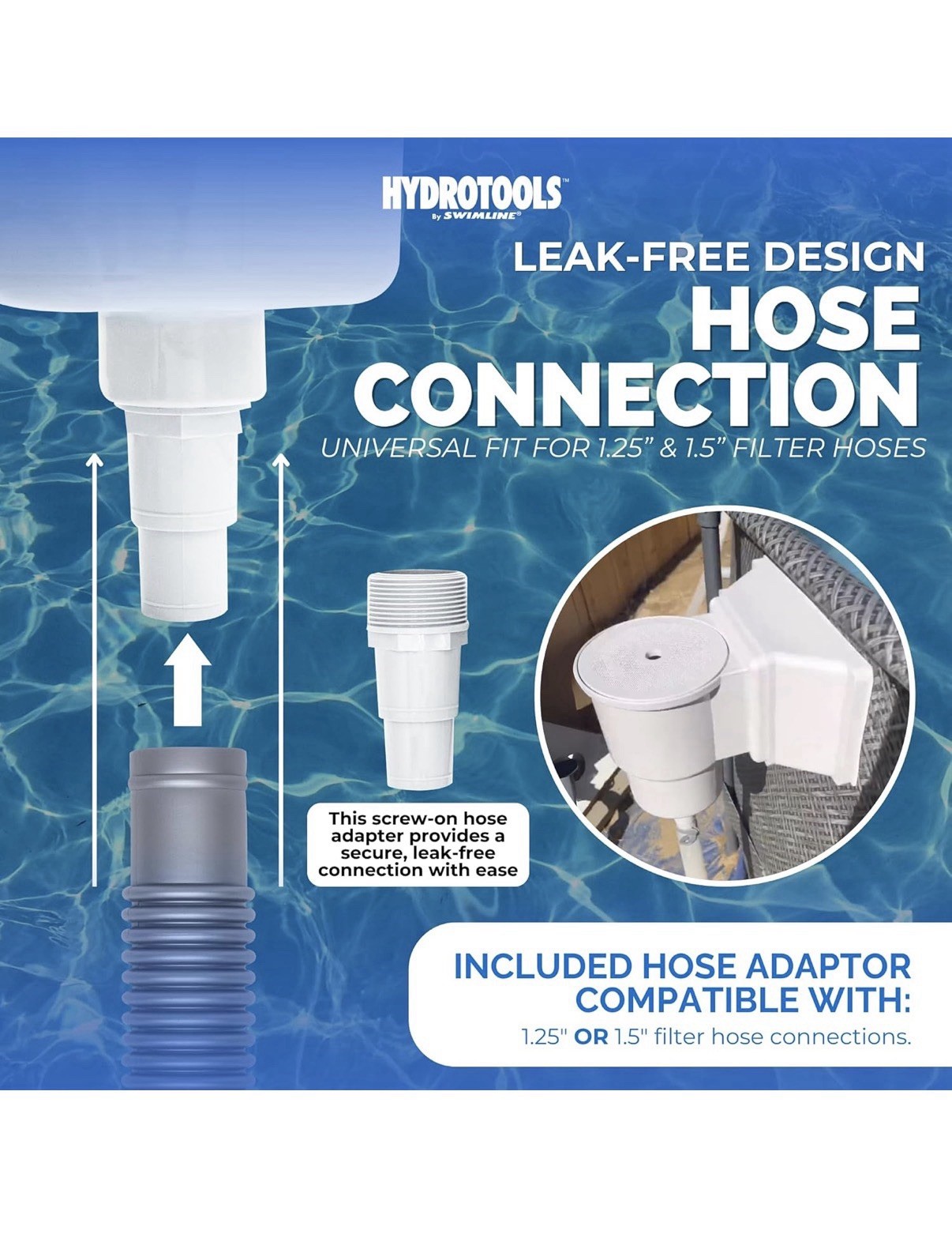 HydroTools White Thru-Wall Skimmer Kit – Above Ground Pools