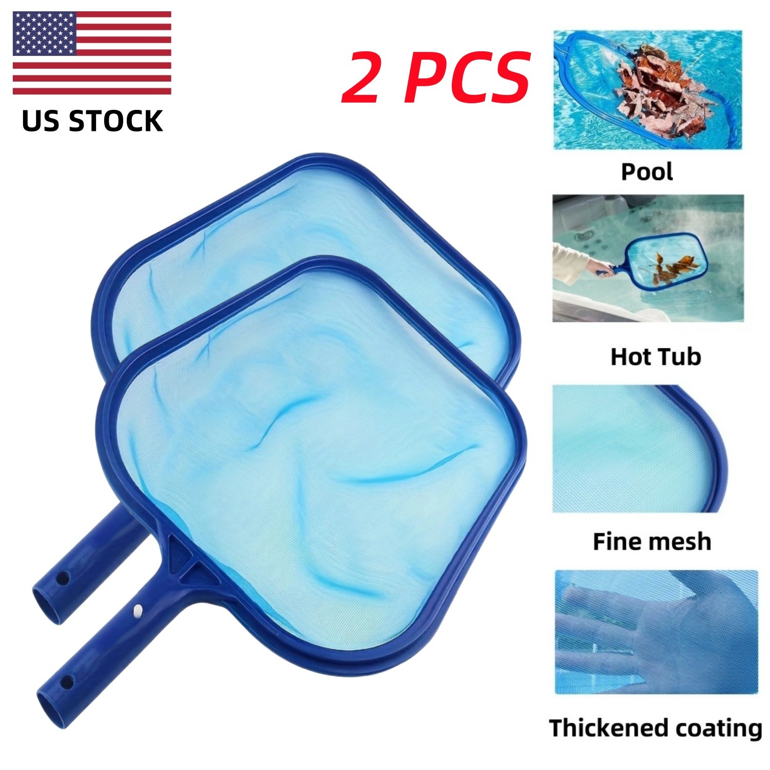 Fine Mesh Swimming Pool Skimmer Leaf Net Pool Cleaning Tool Heavy Duty US