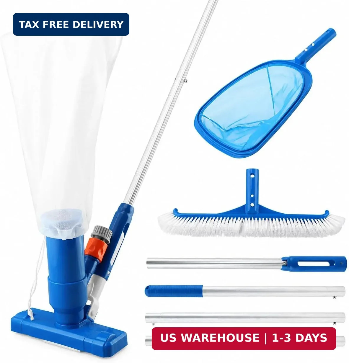 Pool Cleaning Kit for Above Ground Pools | Pool Vacuum and Skimmer Combo, Spa Je