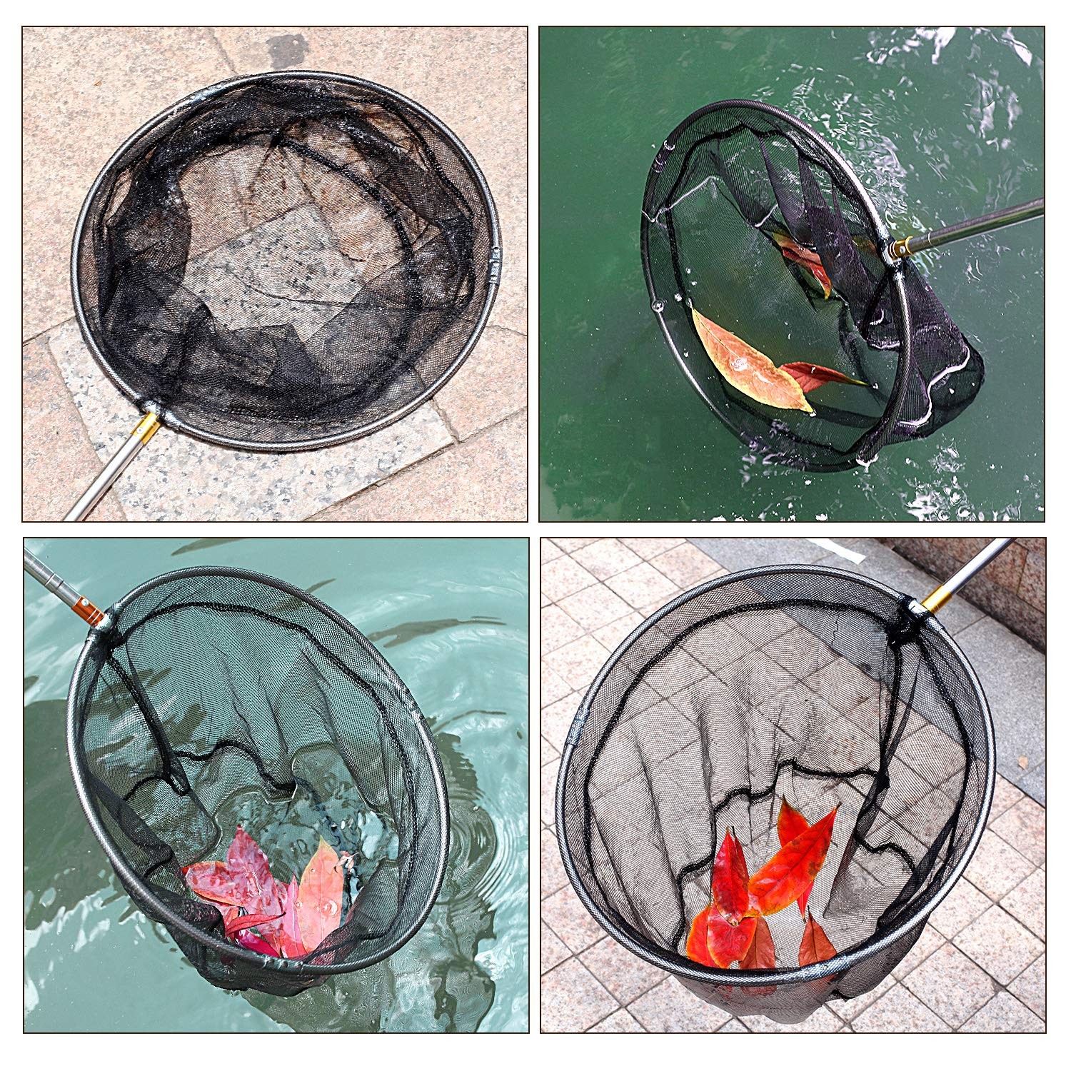 Pool Skimmer Net with Stainless Steel Telescopic Pole,58&Prime; Extendable Leaf Ski…
