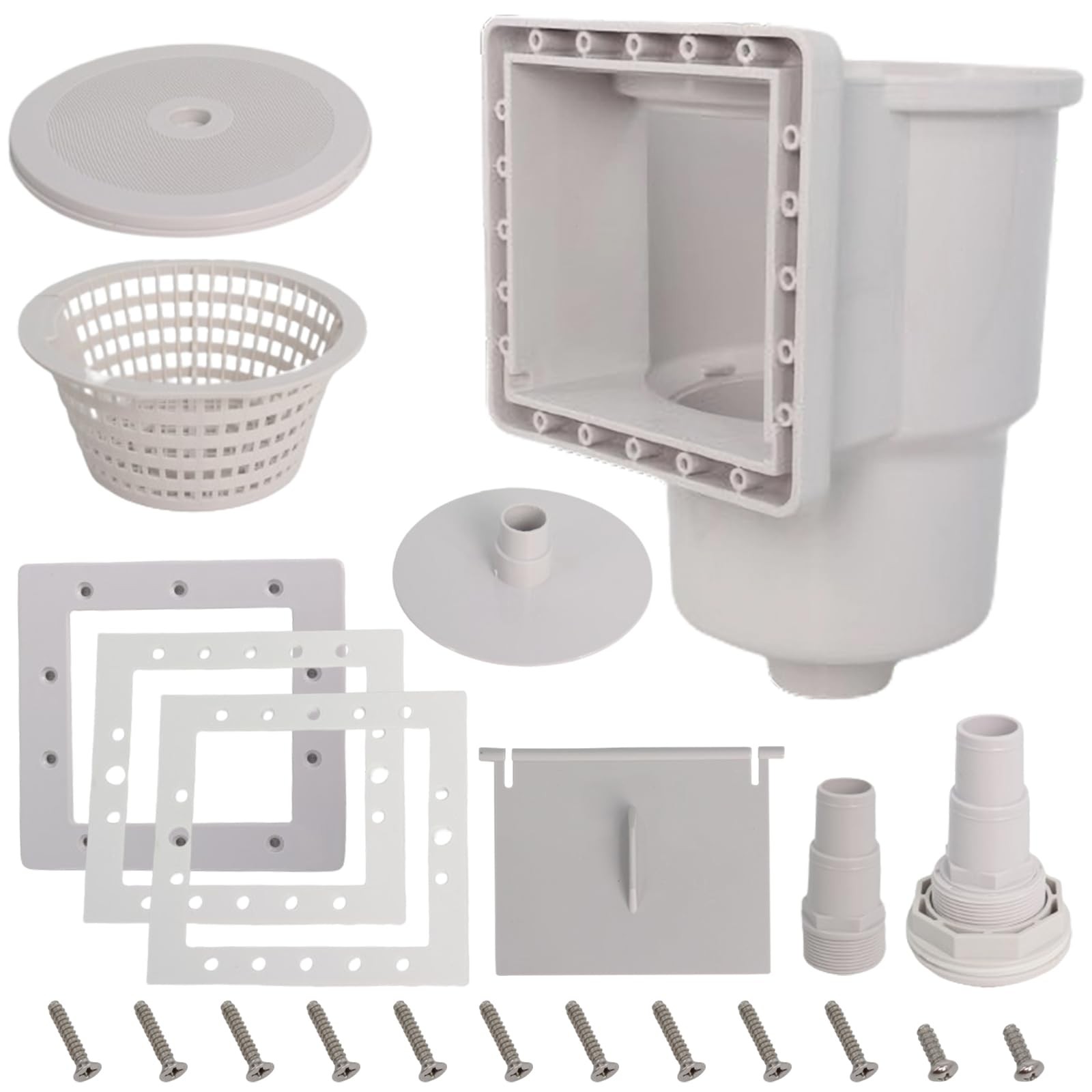 Above Ground Pool Skimmer Kit Replacement Heavy Duty ABS Debris Basket 6 Inch