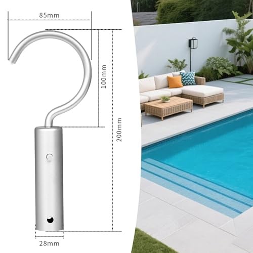 Hook for Robotic Pool Cleaners, Stainless Steel Pool Hooks for Poles silver