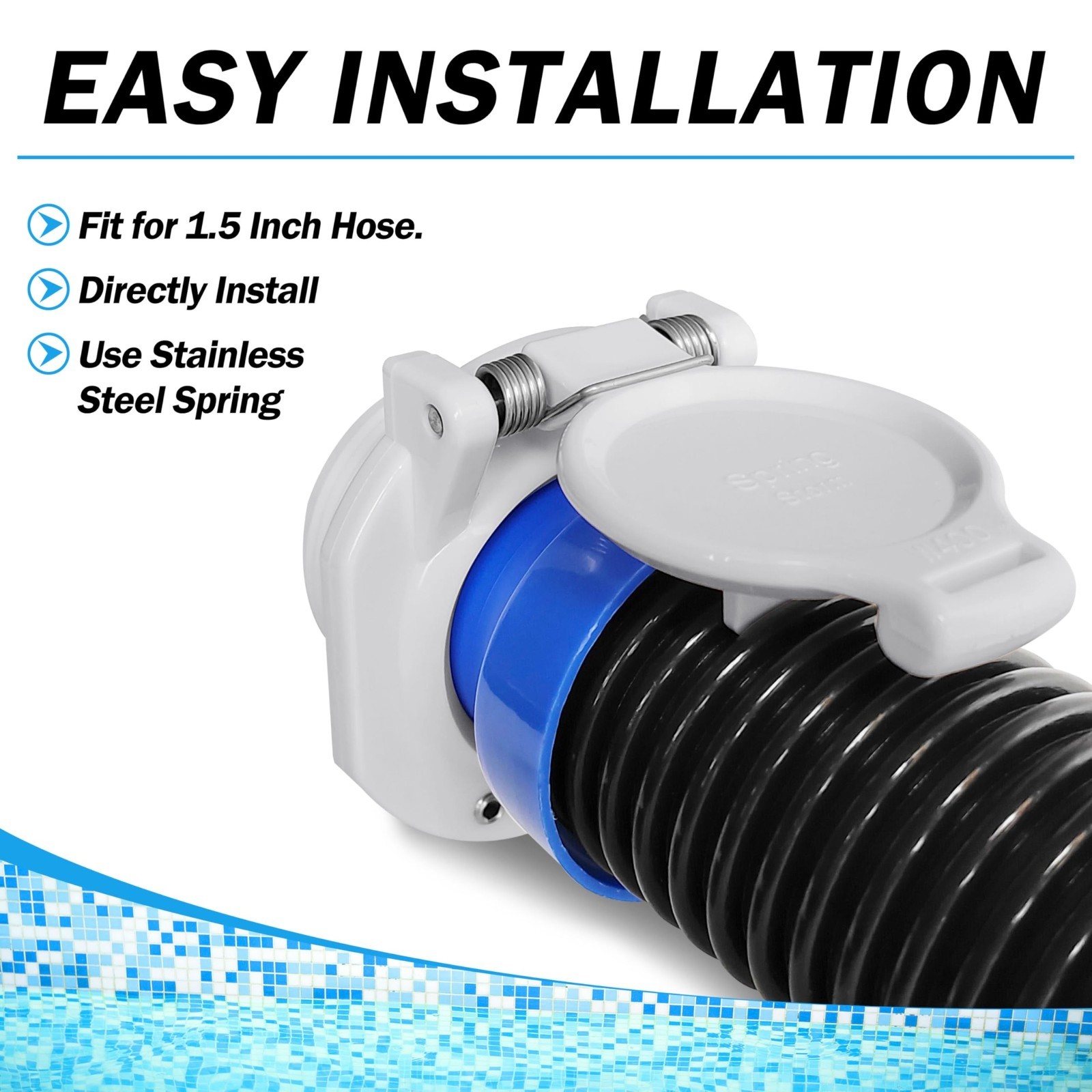W400BWHP Free Rotating Vacuum Lock Replacement for Suction Pool Cleaners USA New