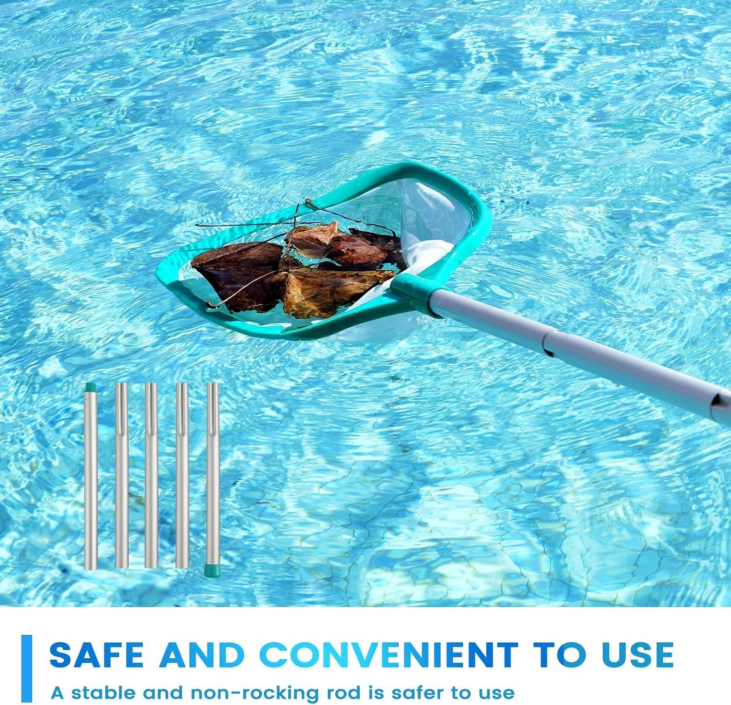 Pool Skimmer – Pool Skimmer Net with 5 Aluminum Pole Sections 67 », Skimmer N…