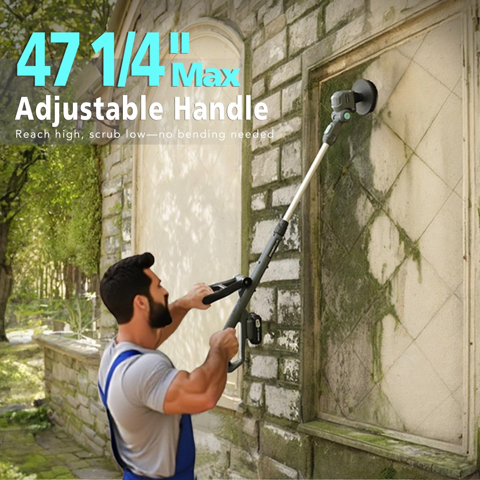 20V Cordless Spin Scrubber with Replaceable Battery, Electric Cleaning Brush …