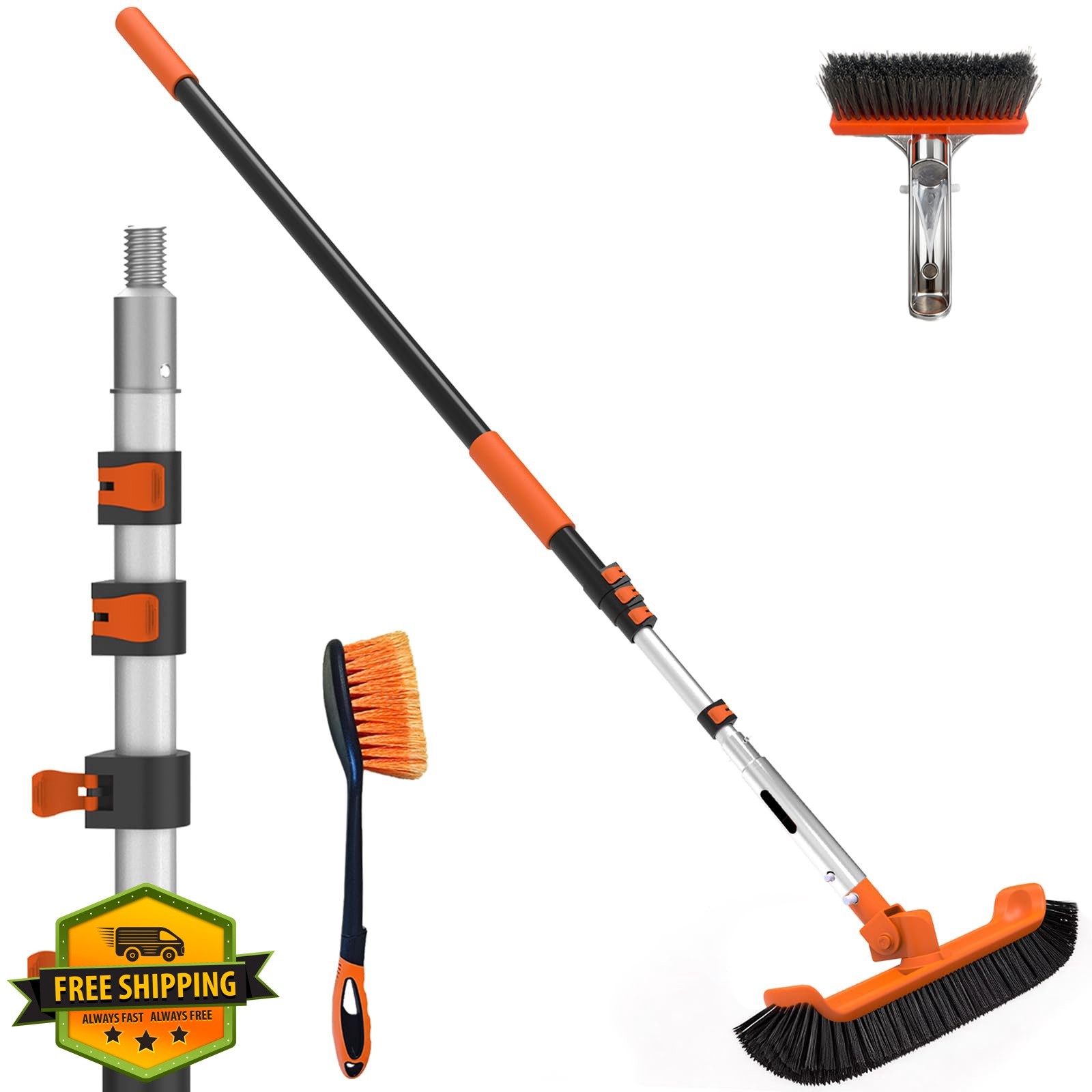SISUPASSIE 20FT Pool Brush Kit Pole