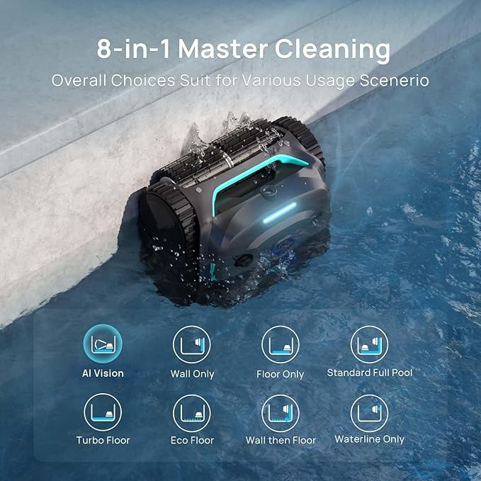 WYBOT C2 Vision AI Camera Cordless Pool Vacuum Robot for inground Pools