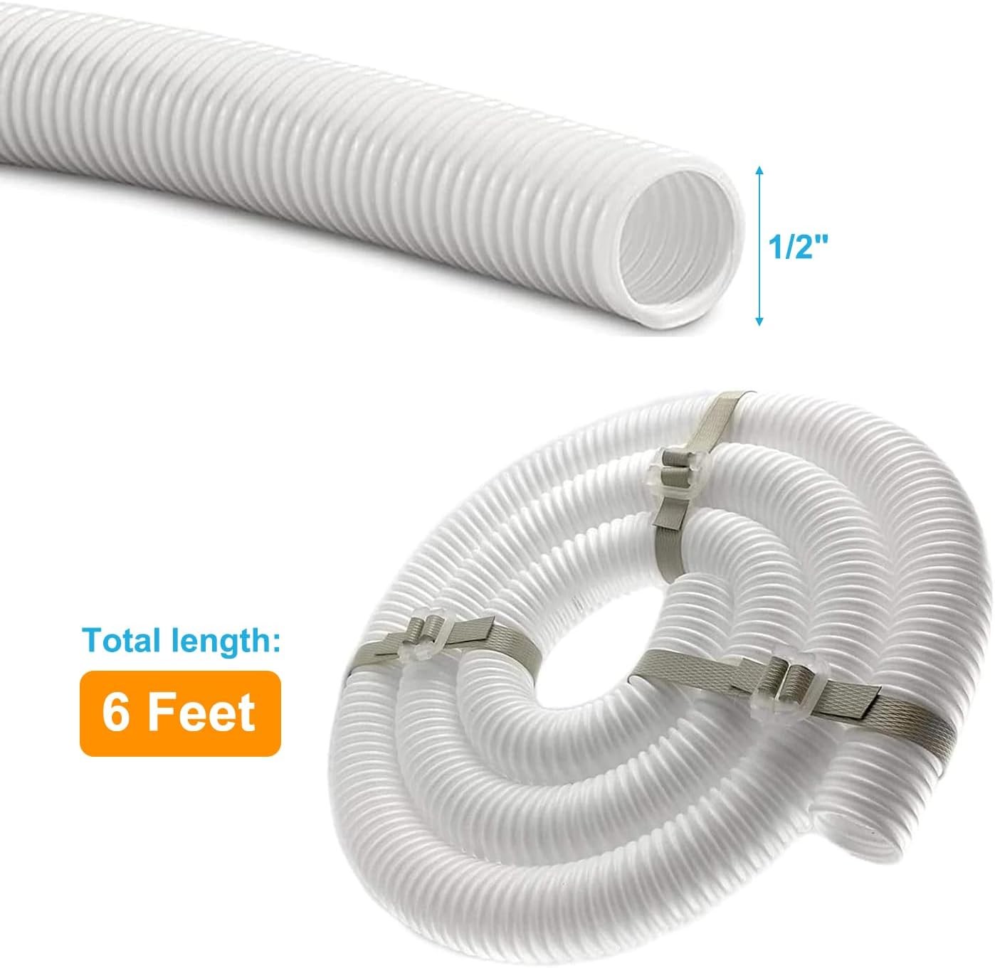 2 Pcs 9-100-3102 6Ft Feed Hose for Polaris 360 Cleaner White