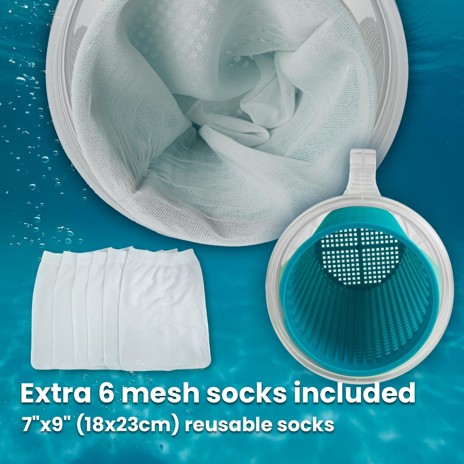 Xtremepowerus Heavy Duty In-Line Pool Leaf Canister Large Mesh Mesh Bag Fits