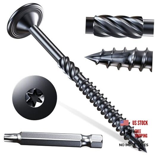Lag Screws #14 x 4 InchPcs Heavy Duty Structural Wood Screws #14 x 4&Prime; 30 Black