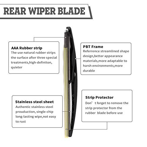 Rear Wiper Arm & Blade Kit,Exact Replacement for GMC Acadia 2007-2012