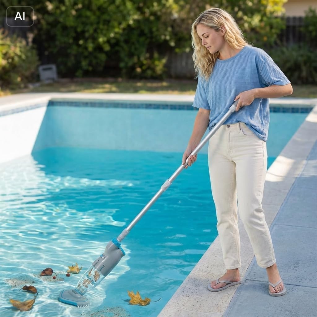 50 PRO 2026 Cordless Pool Vacuum Cleaner Heavy-Duty Debris Spas Hot Tubs Gray
