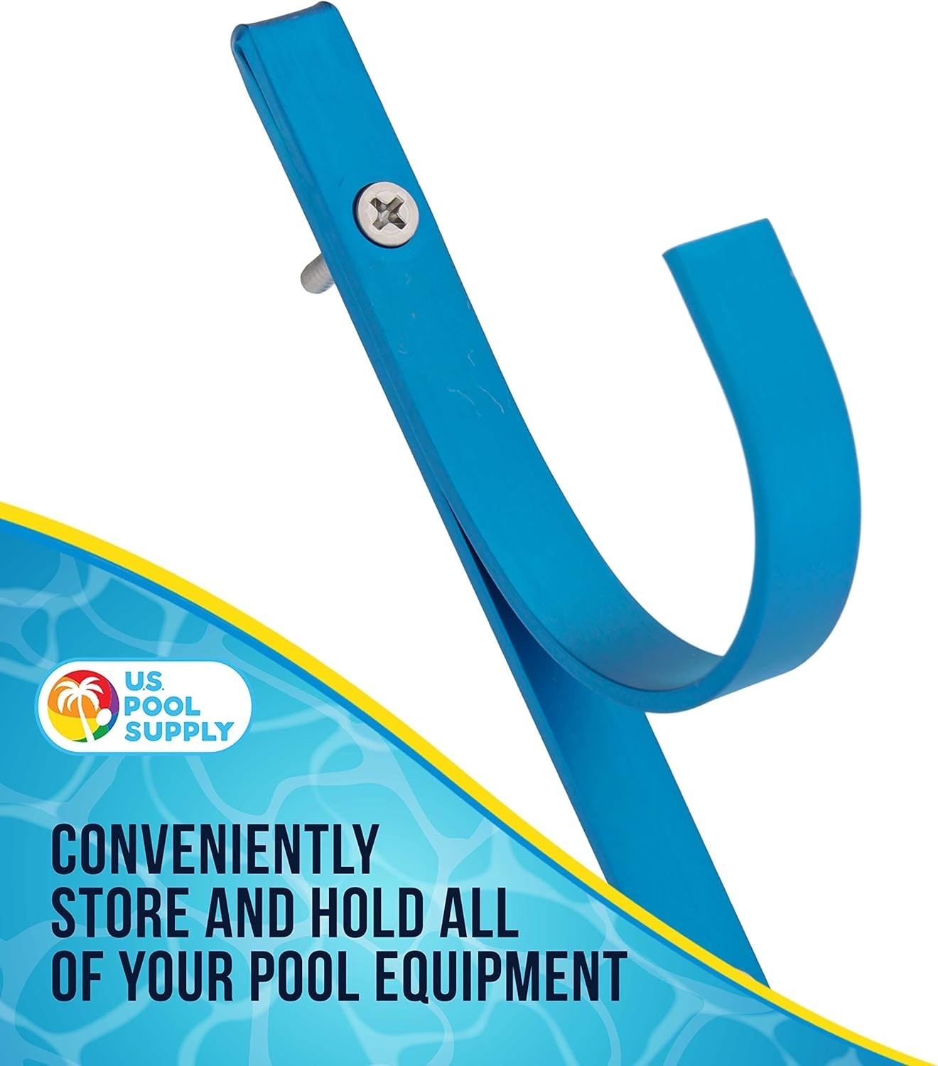 Pool Pole Hanger – 2 Blue Aluminum Pool Hooks for Poles – Equipment Fence Hoo…