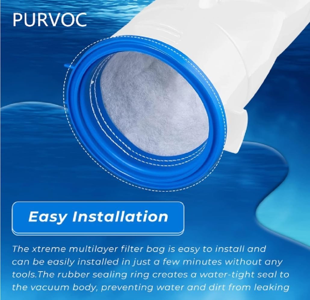 Multilayer Filter Bag for Pool Vacuums 4.25 x 2 x 1.5 Inches Nylon Material