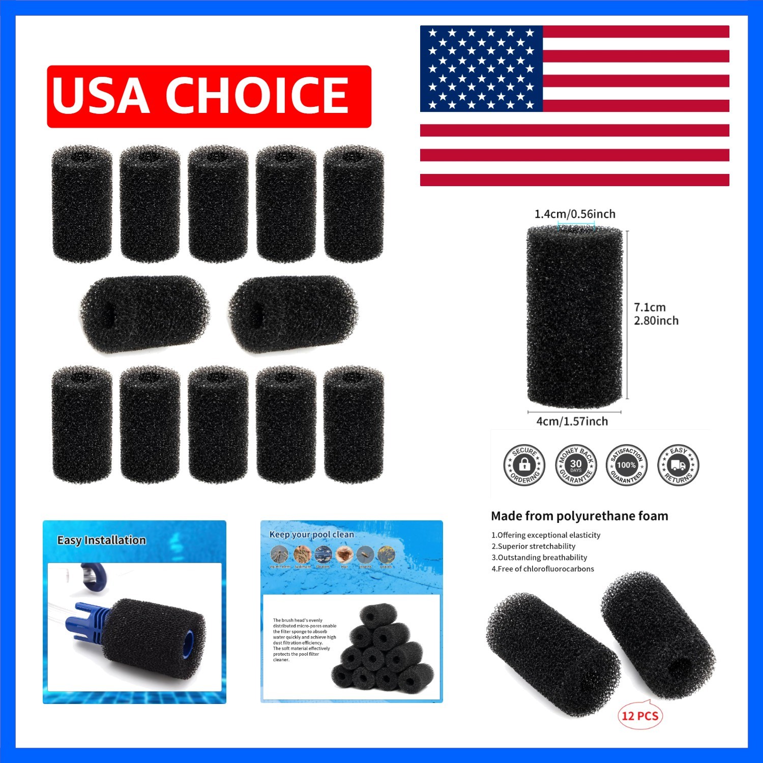 12 pcs Sweep Hose Tail Scrubbers Replacement for Sweep Pool Cleaner Compatibl…