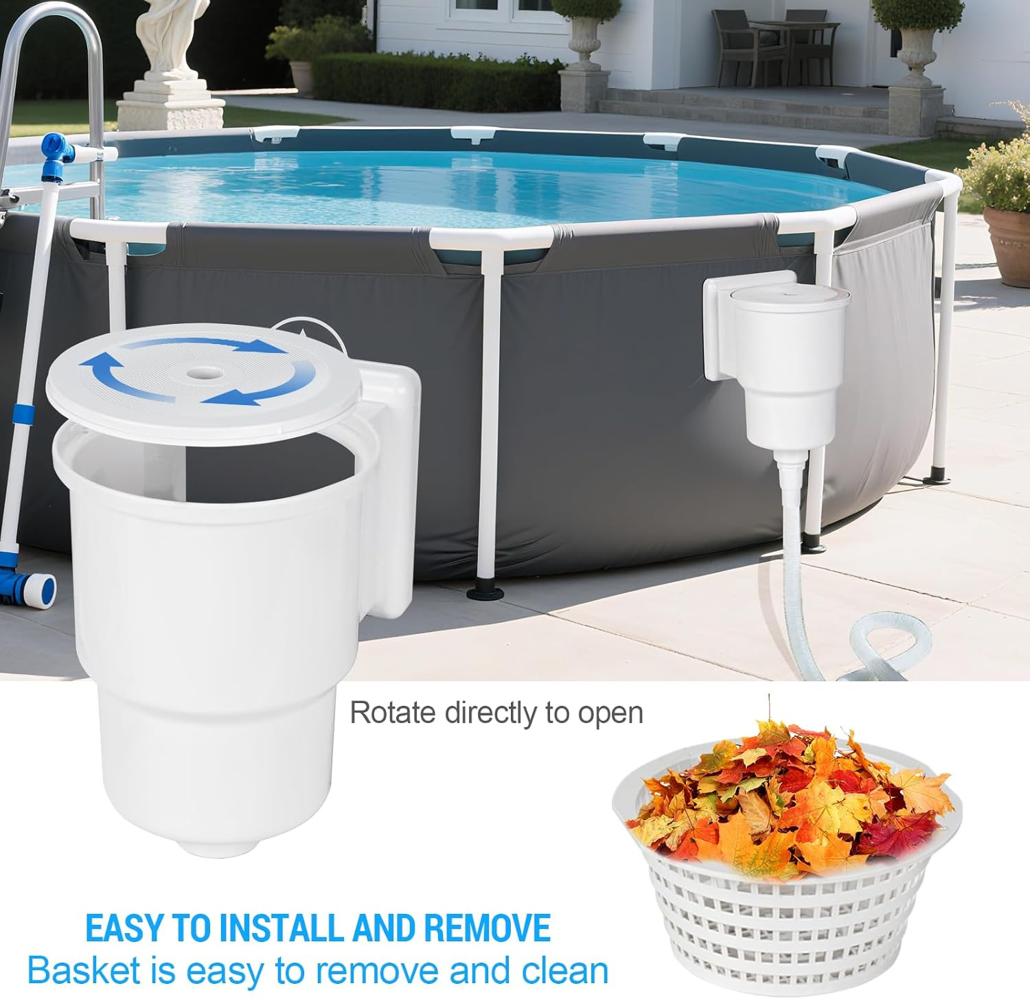 Universal above Ground Pool Skimmer Kit, Heavy Duty through Wall Pool Skimmers,