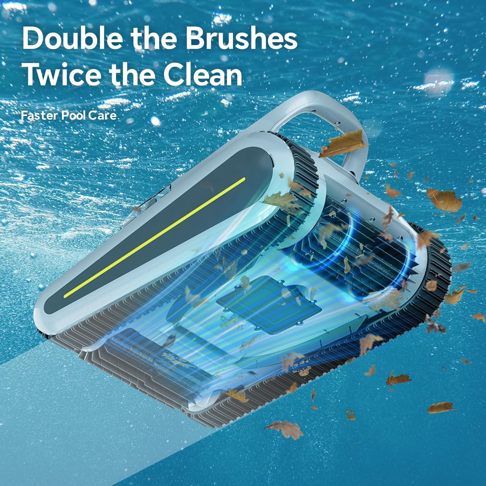 Cordless Robotic Pool Cleaner -Pool Vacuum 180W Brushless Motor, 45,000Pa