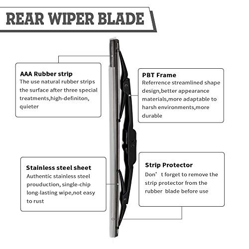 Rear Wiper Arm & Blade Kit,Exact-Fit Replacement for Chevy Equinox 2010-2017