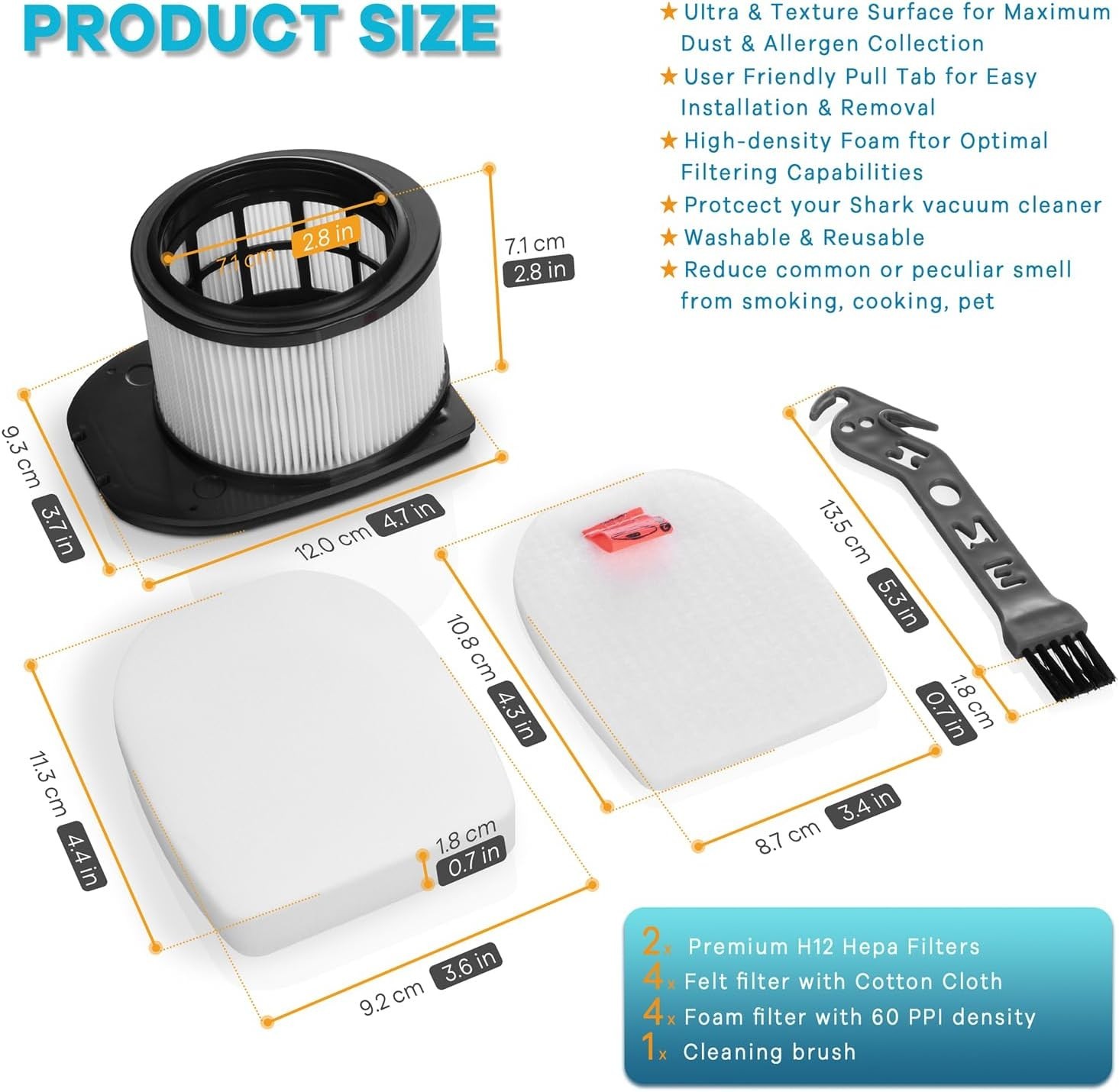 UZ565H Filters Replacement for Shark Vacuum Cordless Duoclean Strat… Fast Ship
