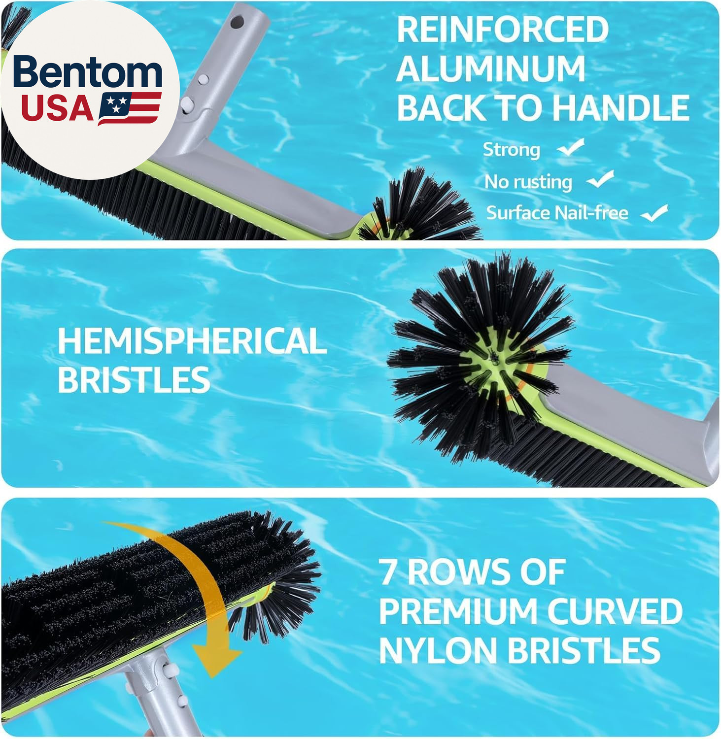 Pool Cleaning Kit: Net, Brush, Scrubber & Adjustable Pole By