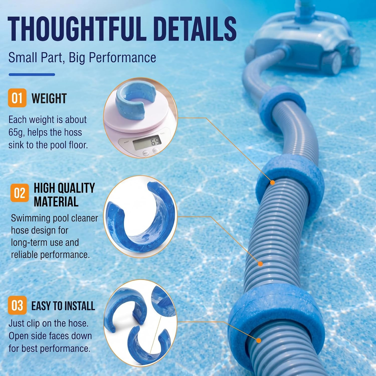 12 Pack Pool Cleaner Hose Weight Compatible with Zodiac W83247, X70105