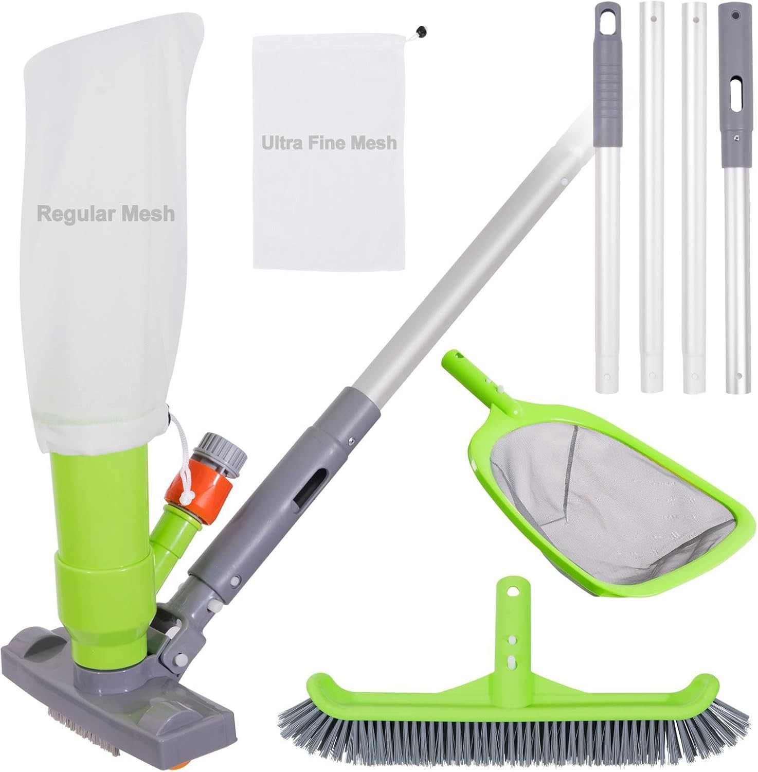 Pool Vacuum Kit Brush Net Hose Adapter Pole Skimmer Cleaner Above Ground Spa