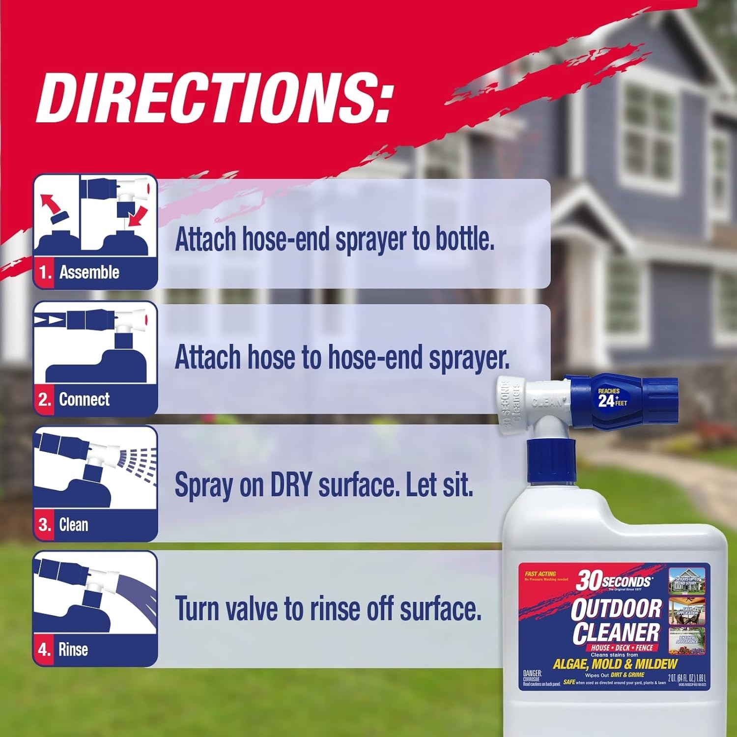 Luxurious Outdoor Cleaner Pack – 3 Bottles, Safe for Lawns, Cleans Algae Stains