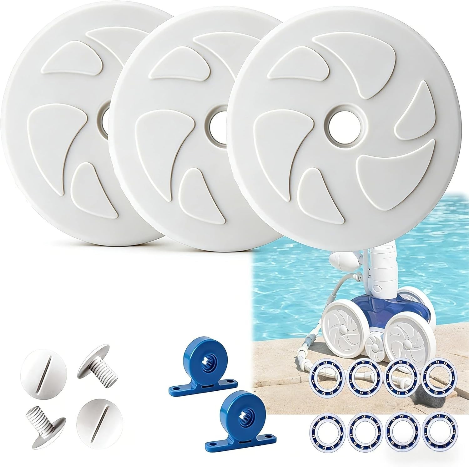 Pool Cleaner Repair Kit with C6 Wheels & C80 Bearings