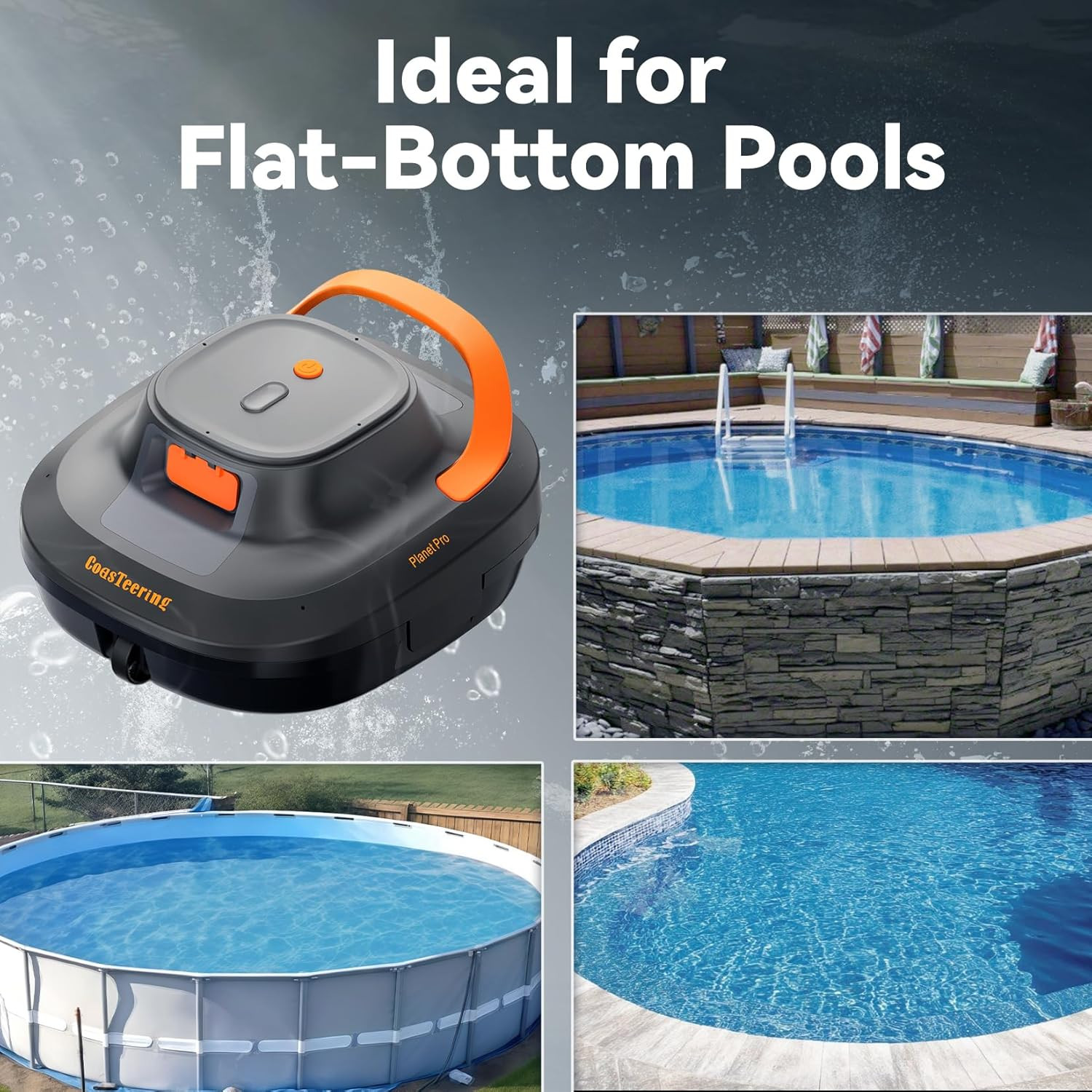 2026 Cordless Robotic Pool Cleaner – 200 Min Runtime for Above & Inground Pools