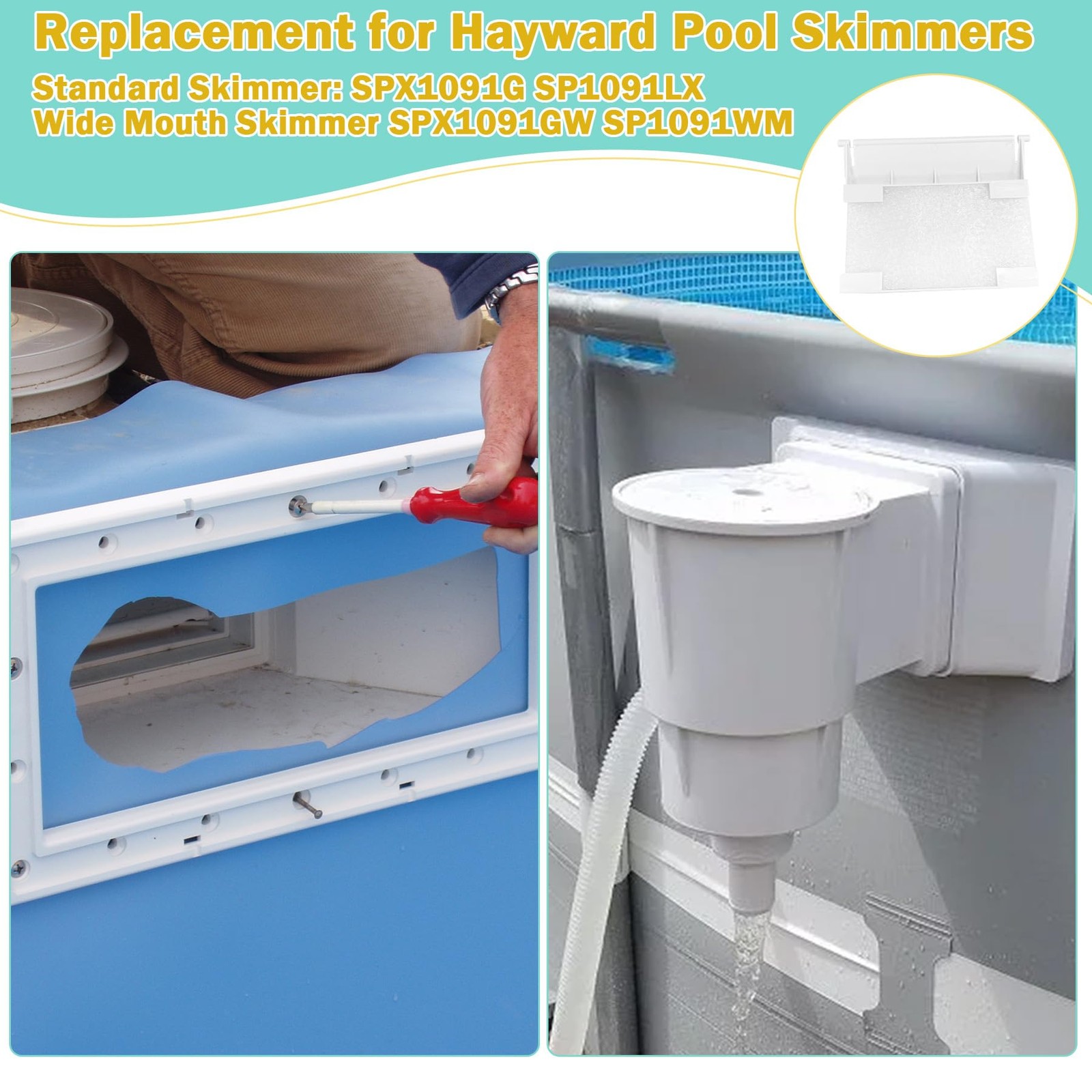 Pool Skimmer Weir Door Flap Replacement for Hayward Standard & Wide Mouth Pools