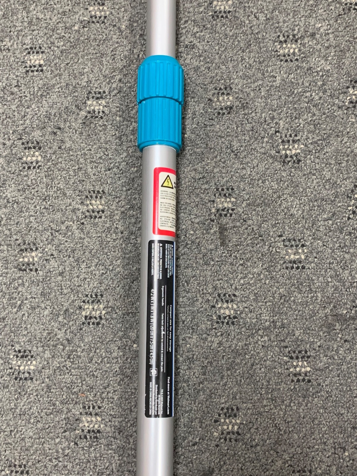 14 ft Aluminum Telescopic Pool Pole in Silver & Teal Extendable Twist