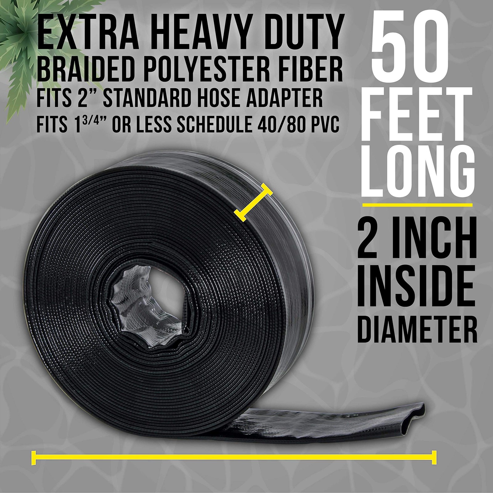 U.S. Pool Supply Pool Backwash Hose 2 Inch Diameter x 50 Feet – Discharge Hos…