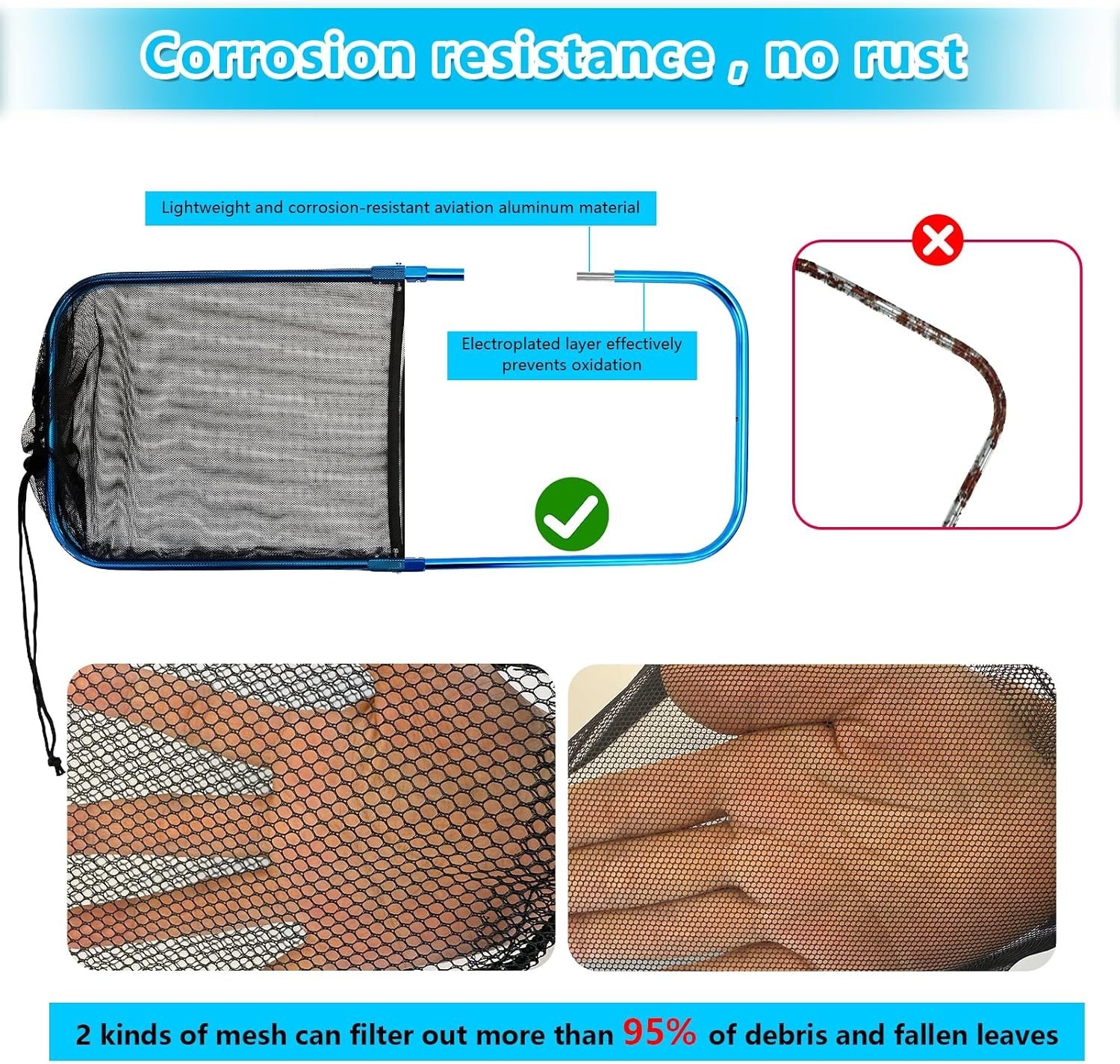 Anti-Rust Swimming Pool Skimmer Guard Net for Vinyl Pools