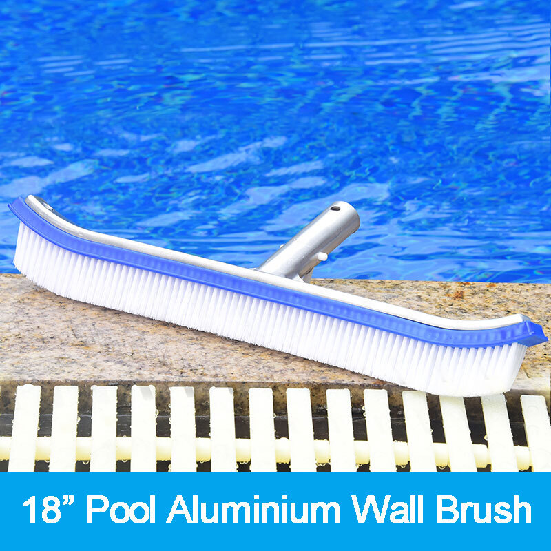 Pool Brush 17” Heavy Duty Pool Wall & Tile Brush with Nylon Bristles and EZ-Clip
