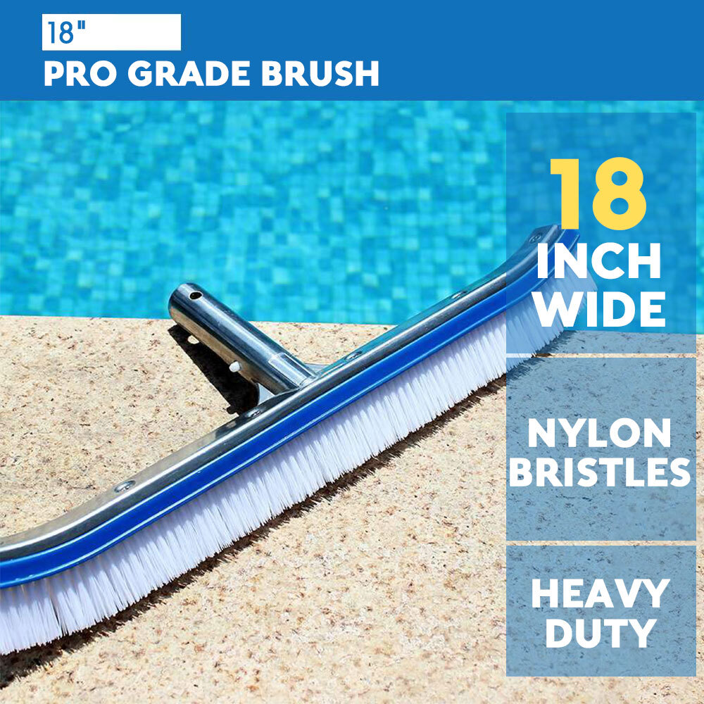 Pool Brush Head Premium 18&Prime; Aluminium Swimming Pool Cleaning Brush NEW US Stock